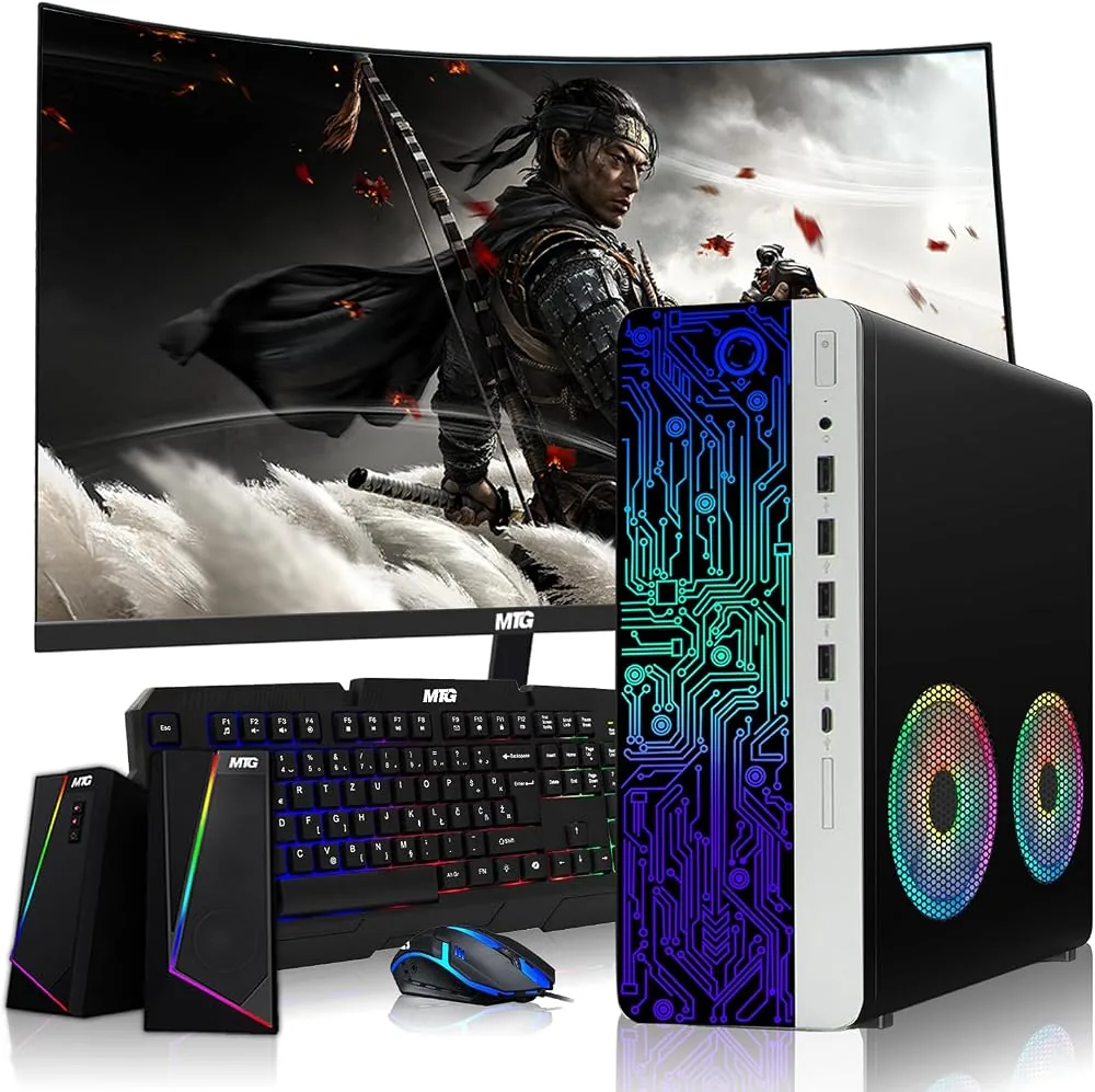 techmagnet budget gaming desktop pc amd processor 16gb ddr4 ram 256gb ssd monitor bundle