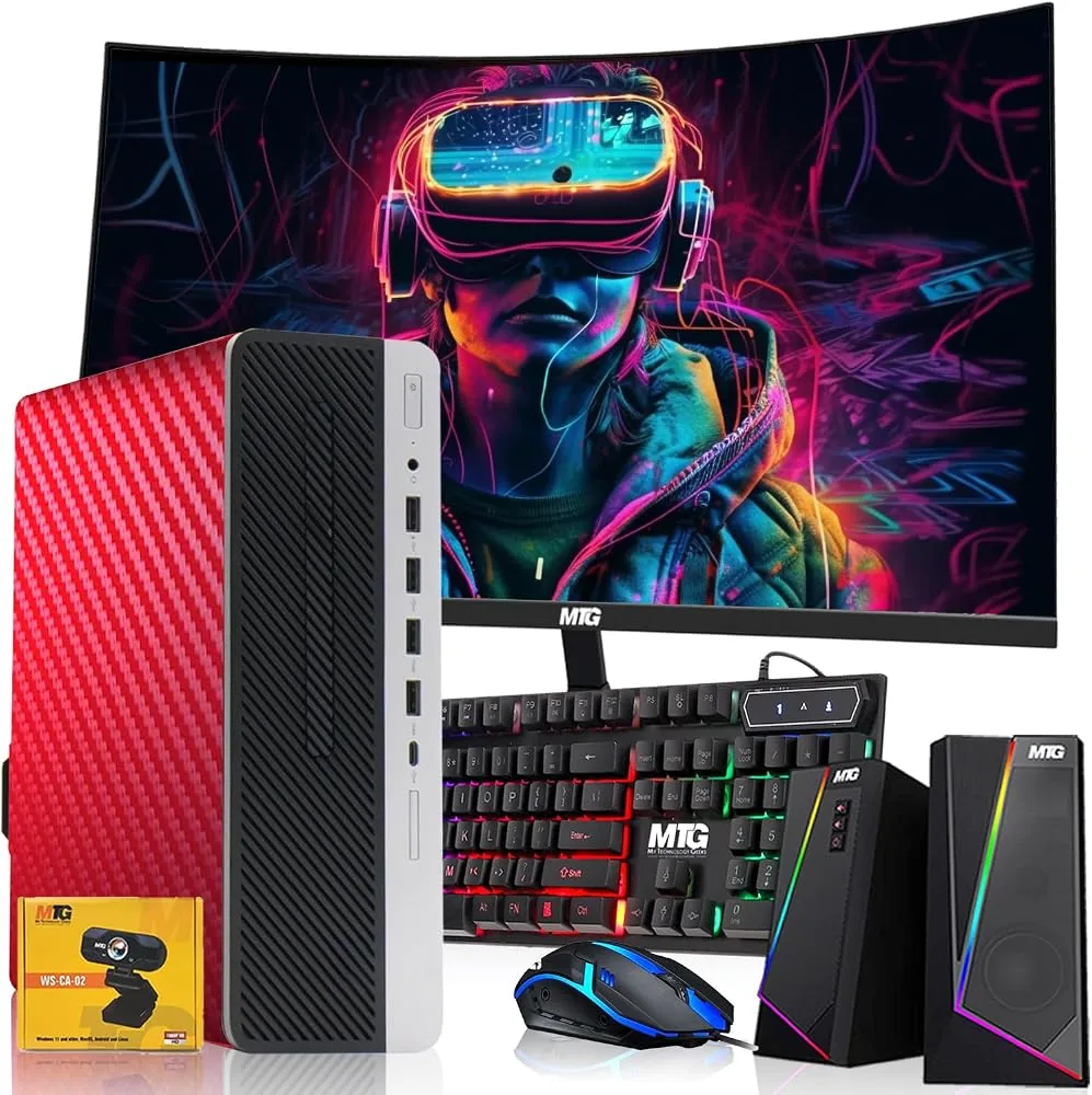 techmagnet gaming desktop bundle 16gb ram ssd 24 inch monitor included